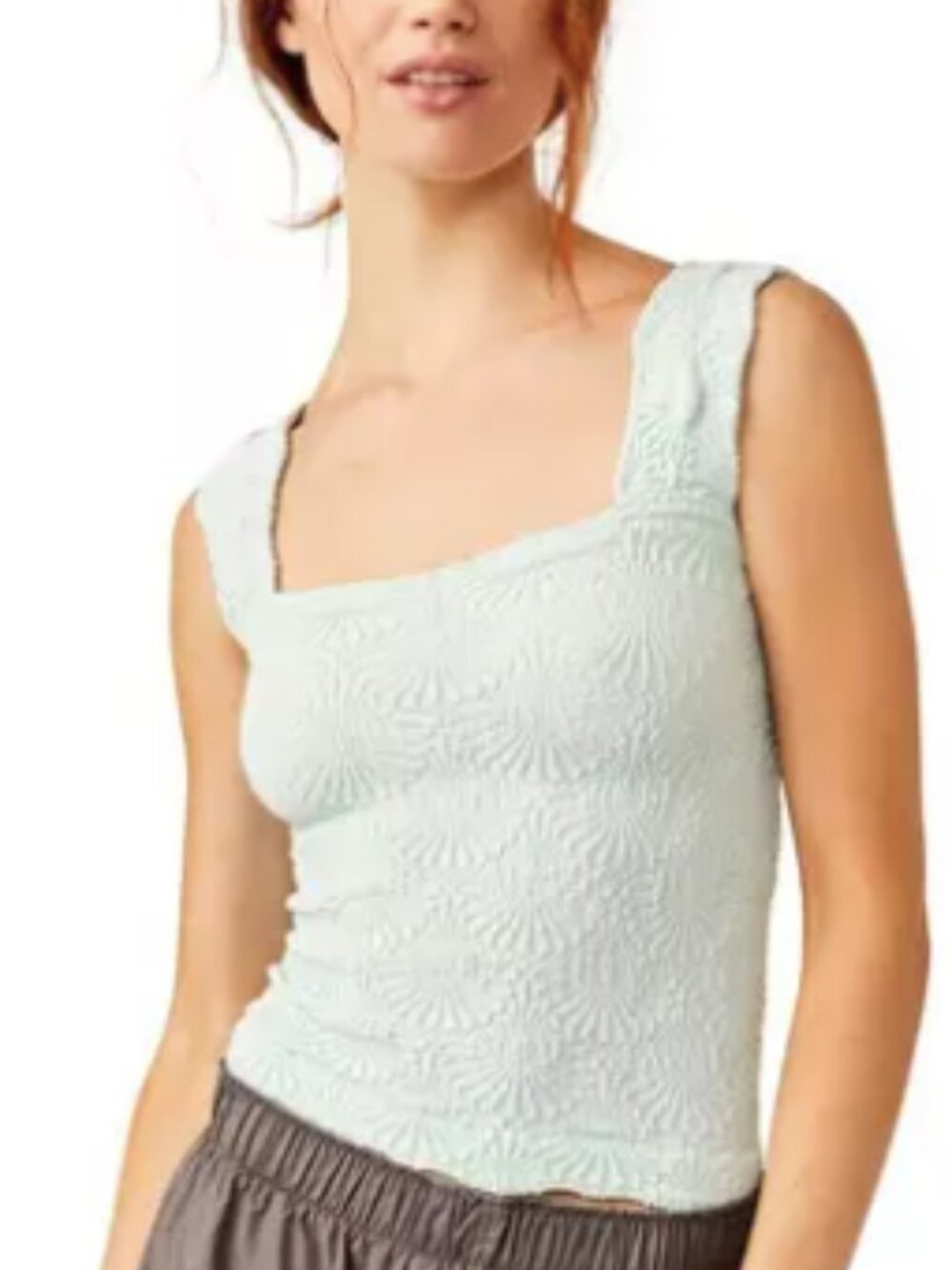 Free People Love Letter Cami n Light Blue, Size Small